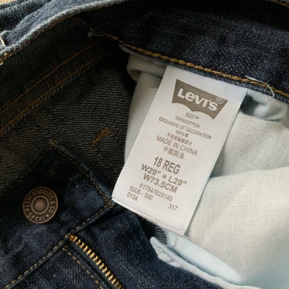 Levi’s 505 18 reg Regular Fit Dark wash jeans W29 L29 Mens - Picture 5 of 5